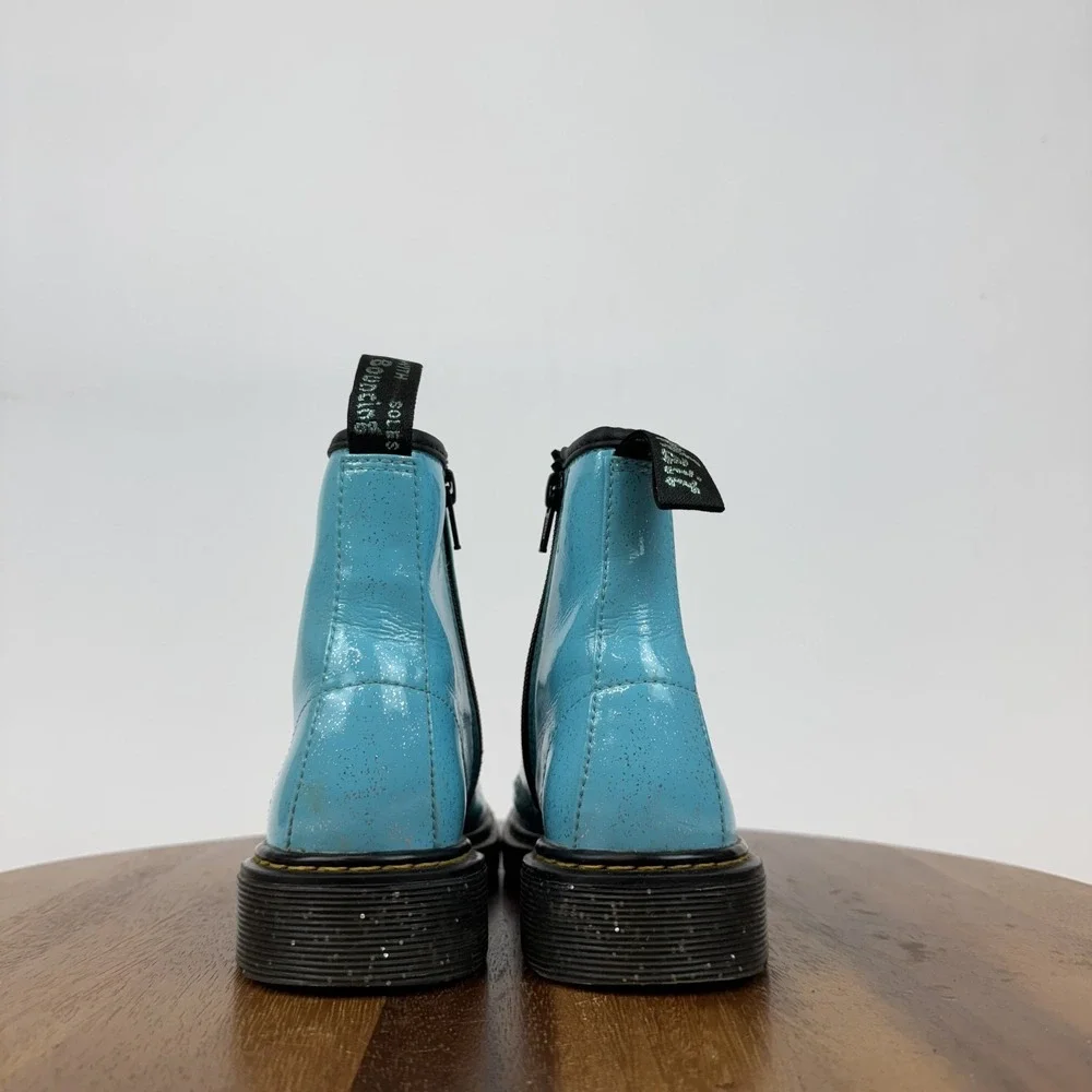 Big Kids Dr Martens 1460 Turquoise‎ Glitter Comfort Casual Combat Boots Size 3 Y